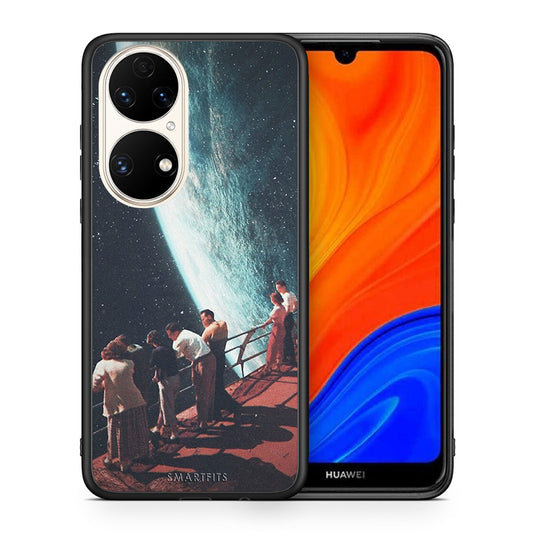 Θήκη Huawei P50 Surreal View από τη Smartfits με σχέδιο στο πίσω μέρος και μαύρο περίβλημα | Huawei P50 Surreal View case with colorful back and black bezels