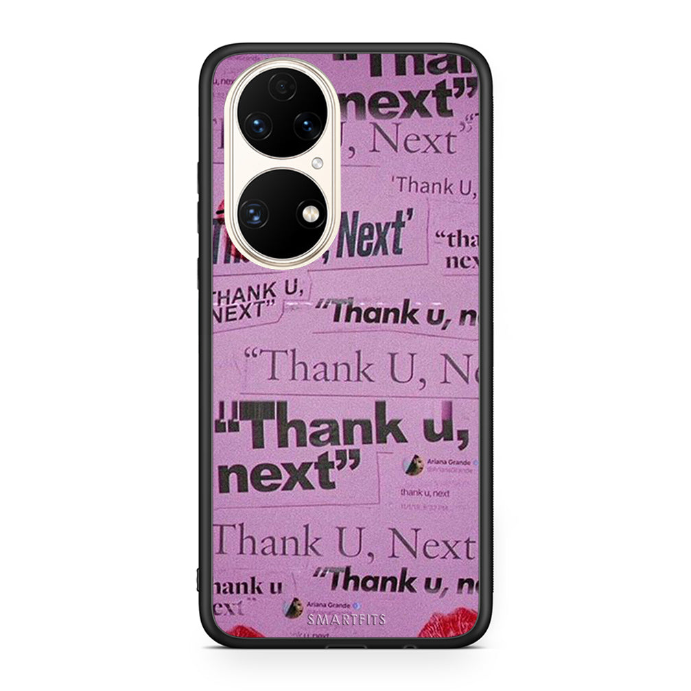 Huawei P50 Thank You Next Θήκη Αγίου Βαλεντίνου από τη Smartfits με σχέδιο στο πίσω μέρος και μαύρο περίβλημα | Smartphone case with colorful back and black bezels by Smartfits
