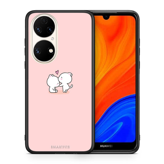 Θήκη Huawei P50 Love Valentine από τη Smartfits με σχέδιο στο πίσω μέρος και μαύρο περίβλημα | Huawei P50 Love Valentine case with colorful back and black bezels