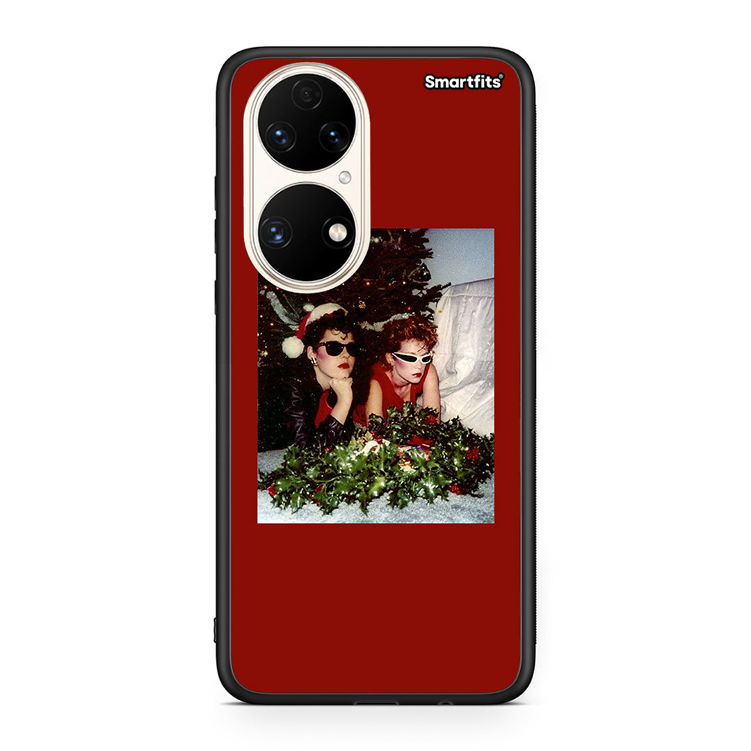 Huawei P50 Waiting For Xmas θήκη από τη Smartfits με σχέδιο στο πίσω μέρος και μαύρο περίβλημα | Smartphone case with colorful back and black bezels by Smartfits
