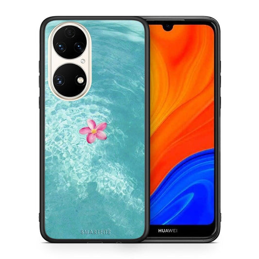 Θήκη Huawei P50 Water Flower από τη Smartfits με σχέδιο στο πίσω μέρος και μαύρο περίβλημα | Huawei P50 Water Flower case with colorful back and black bezels