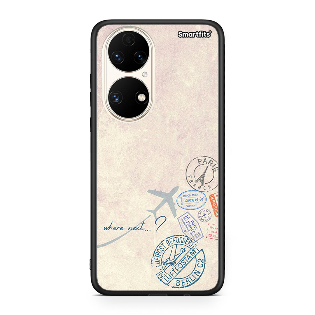 Huawei P50 Where Next Θήκη από τη Smartfits με σχέδιο στο πίσω μέρος και μαύρο περίβλημα | Smartphone case with colorful back and black bezels by Smartfits