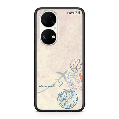 Huawei P50 Where Next Θήκη από τη Smartfits με σχέδιο στο πίσω μέρος και μαύρο περίβλημα | Smartphone case with colorful back and black bezels by Smartfits