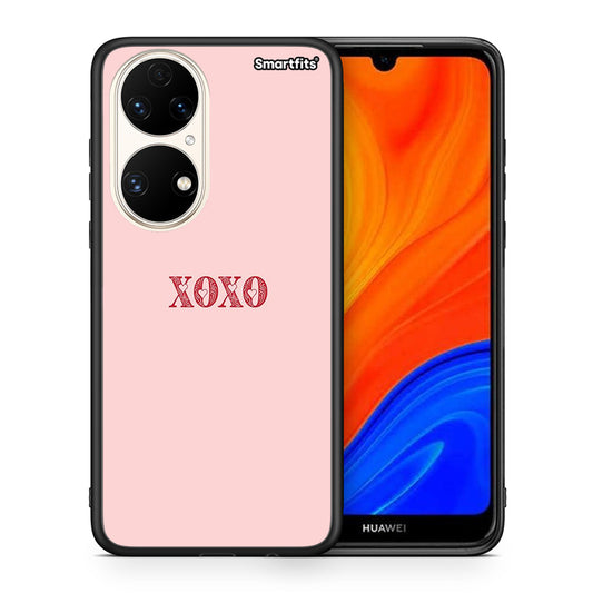 Θήκη Huawei P50 XOXO Love από τη Smartfits με σχέδιο στο πίσω μέρος και μαύρο περίβλημα | Huawei P50 XOXO Love case with colorful back and black bezels