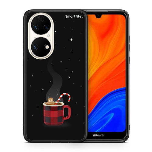 Θήκη Huawei P50 Xmas Bathing από τη Smartfits με σχέδιο στο πίσω μέρος και μαύρο περίβλημα | Huawei P50 Xmas Bathing case with colorful back and black bezels