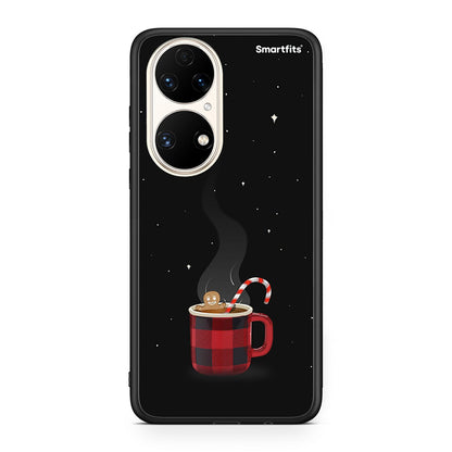 Huawei P50 Xmas Bathing θήκη από τη Smartfits με σχέδιο στο πίσω μέρος και μαύρο περίβλημα | Smartphone case with colorful back and black bezels by Smartfits