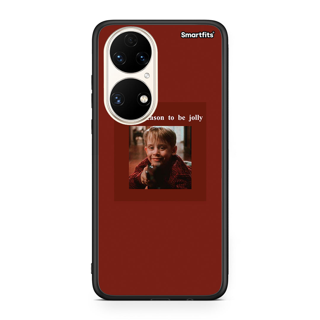 Huawei P50 Xmas Ultimate Spirit θήκη από τη Smartfits με σχέδιο στο πίσω μέρος και μαύρο περίβλημα | Smartphone case with colorful back and black bezels by Smartfits