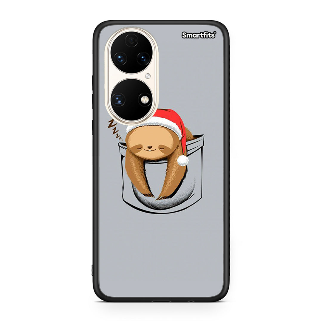 Huawei P50 Xmas Zzzz θήκη από τη Smartfits με σχέδιο στο πίσω μέρος και μαύρο περίβλημα | Smartphone case with colorful back and black bezels by Smartfits