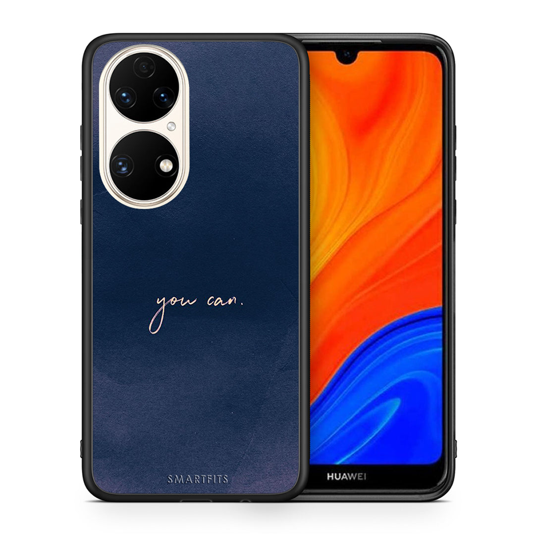 Θήκη Huawei P50 You Can από τη Smartfits με σχέδιο στο πίσω μέρος και μαύρο περίβλημα | Huawei P50 You Can case with colorful back and black bezels
