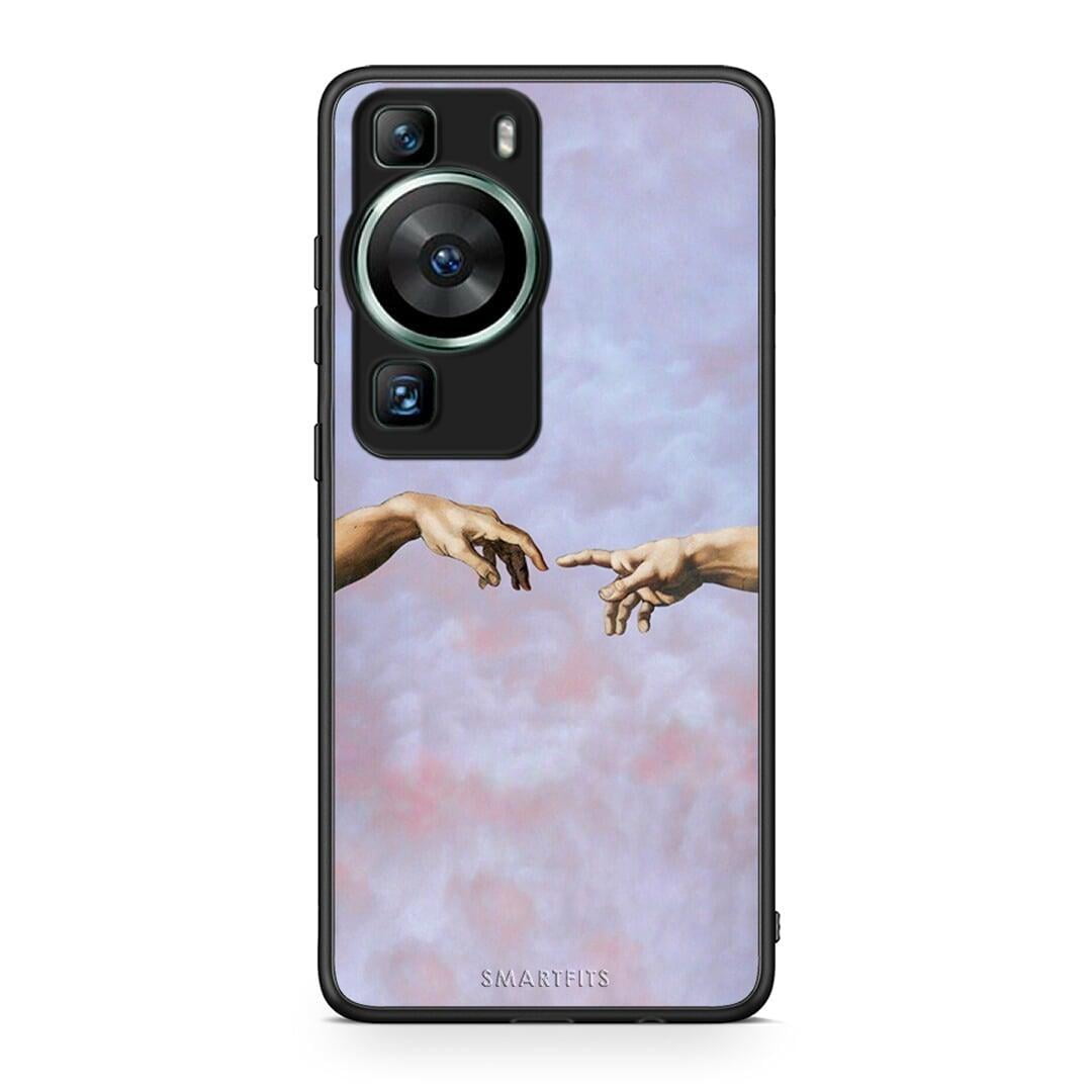 Θήκη Huawei P60 Adam Hand από τη Smartfits με σχέδιο στο πίσω μέρος και μαύρο περίβλημα | Huawei P60 Adam Hand Case with Colorful Back and Black Bezels