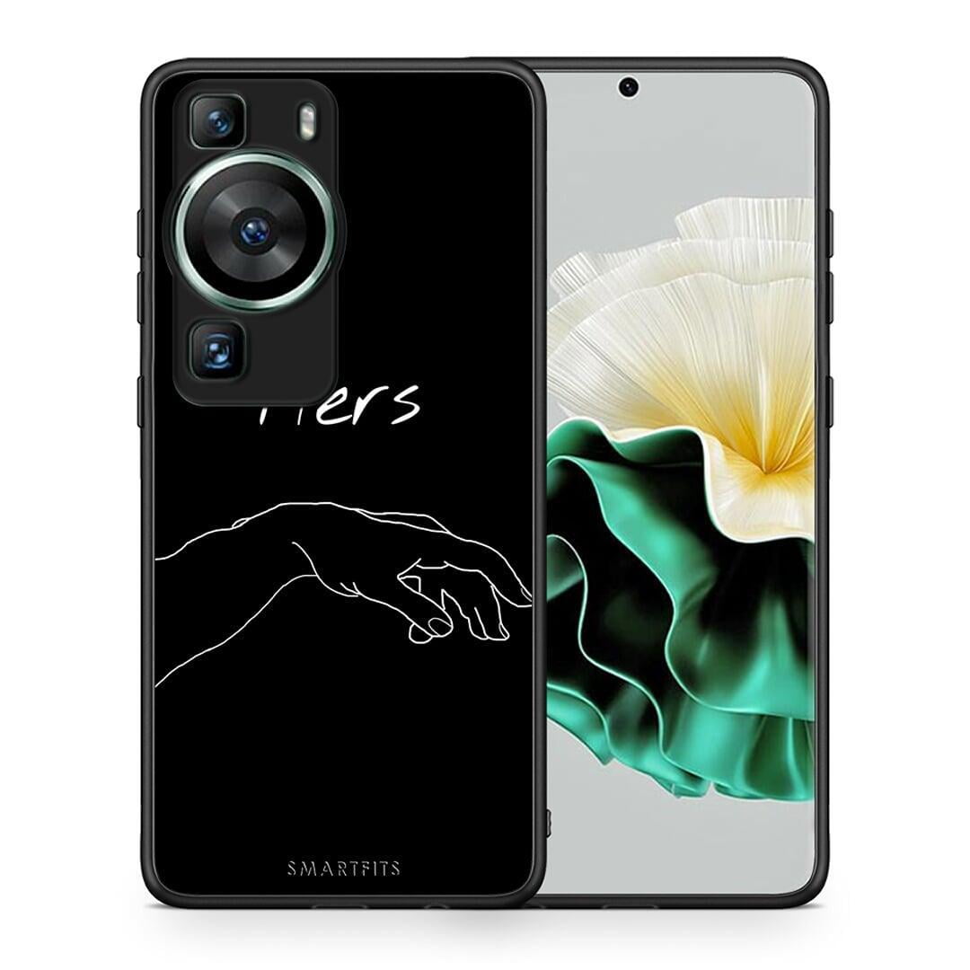 Θήκη Huawei P60 Aesthetic Love 1 από τη Smartfits με σχέδιο στο πίσω μέρος και μαύρο περίβλημα | Huawei P60 Aesthetic Love 1 Case with Colorful Back and Black Bezels
