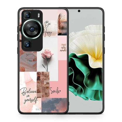 Θήκη Huawei P60 Aesthetic Collage από τη Smartfits με σχέδιο στο πίσω μέρος και μαύρο περίβλημα | Huawei P60 Aesthetic Collage Case with Colorful Back and Black Bezels