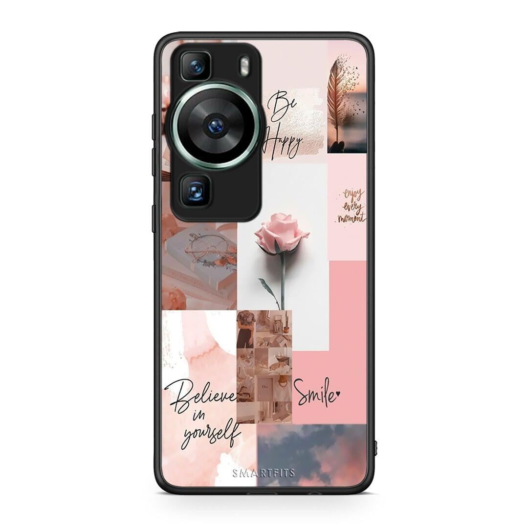 Θήκη Huawei P60 Aesthetic Collage από τη Smartfits με σχέδιο στο πίσω μέρος και μαύρο περίβλημα | Huawei P60 Aesthetic Collage Case with Colorful Back and Black Bezels