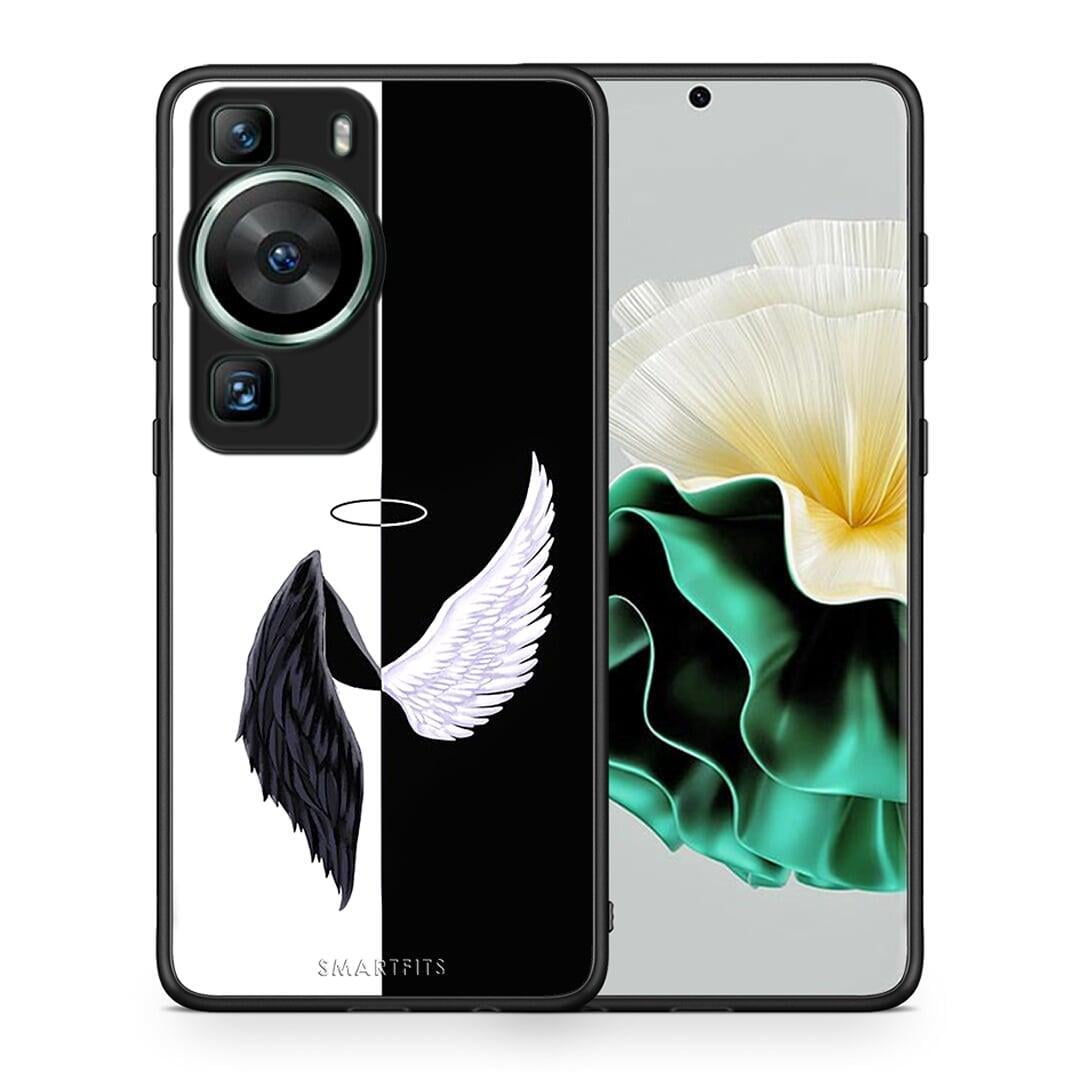 Θήκη Huawei P60 Angels Demons από τη Smartfits με σχέδιο στο πίσω μέρος και μαύρο περίβλημα | Huawei P60 Angels Demons Case with Colorful Back and Black Bezels