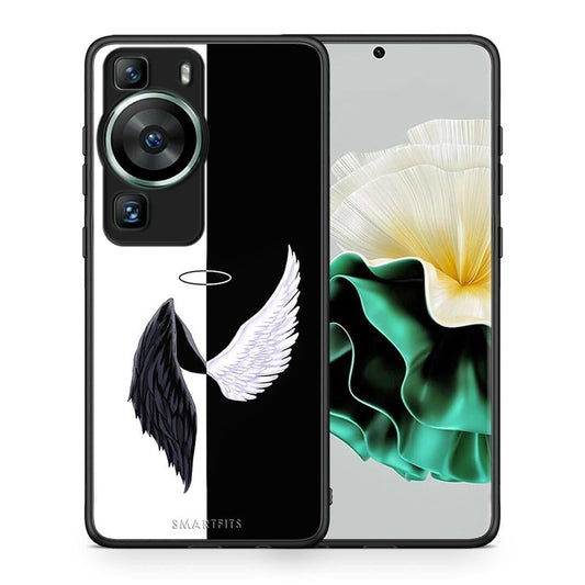 Θήκη Huawei P60 Angels Demons από τη Smartfits με σχέδιο στο πίσω μέρος και μαύρο περίβλημα | Huawei P60 Angels Demons Case with Colorful Back and Black Bezels