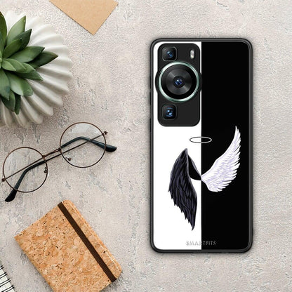 Θήκη Huawei P60 Angels Demons από τη Smartfits με σχέδιο στο πίσω μέρος και μαύρο περίβλημα | Huawei P60 Angels Demons Case with Colorful Back and Black Bezels