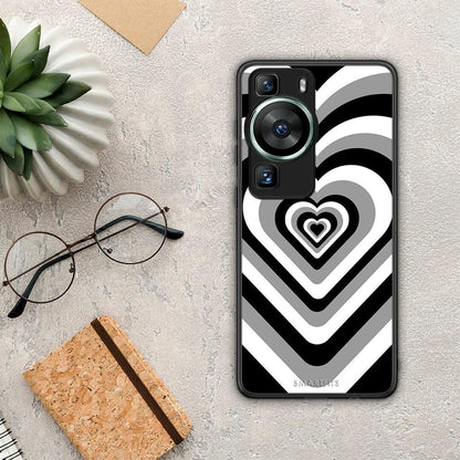 Θήκη Huawei P60 Black Hearts από τη Smartfits με σχέδιο στο πίσω μέρος και μαύρο περίβλημα | Huawei P60 Black Hearts Case with Colorful Back and Black Bezels