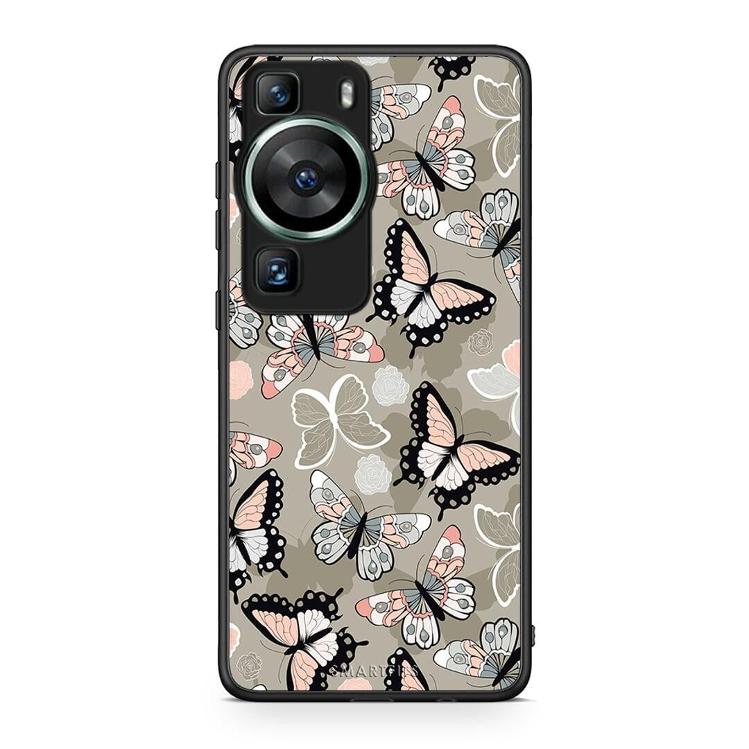 Θήκη Huawei P60 Boho Butterflies από τη Smartfits με σχέδιο στο πίσω μέρος και μαύρο περίβλημα | Huawei P60 Boho Butterflies Case with Colorful Back and Black Bezels