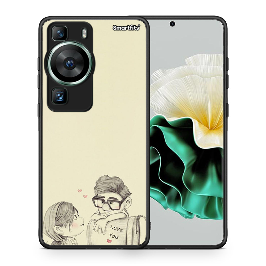 Θήκη Huawei P60 Carl And Ellie από τη Smartfits με σχέδιο στο πίσω μέρος και μαύρο περίβλημα | Huawei P60 Carl And Ellie Case with Colorful Back and Black Bezels