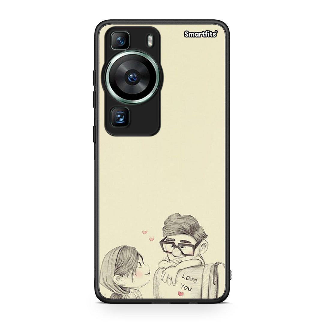 Θήκη Huawei P60 Carl And Ellie από τη Smartfits με σχέδιο στο πίσω μέρος και μαύρο περίβλημα | Huawei P60 Carl And Ellie Case with Colorful Back and Black Bezels