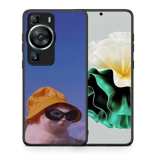 Θήκη Huawei P60 Cat Diva από τη Smartfits με σχέδιο στο πίσω μέρος και μαύρο περίβλημα | Huawei P60 Cat Diva Case with Colorful Back and Black Bezels