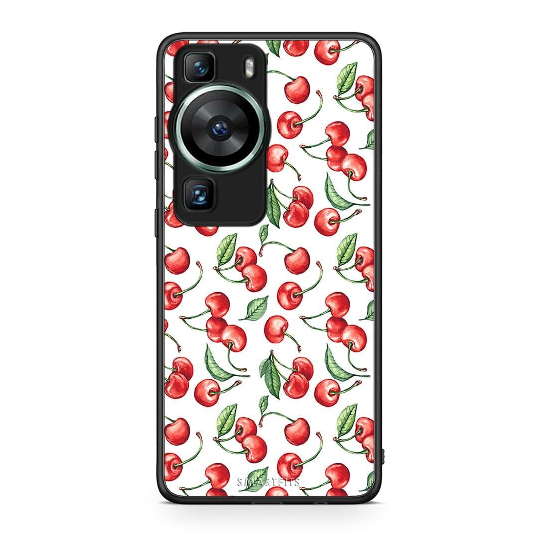 Θήκη Huawei P60 Cherry Summer από τη Smartfits με σχέδιο στο πίσω μέρος και μαύρο περίβλημα | Huawei P60 Cherry Summer Case with Colorful Back and Black Bezels