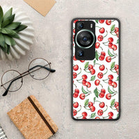 Thumbnail for Θήκη Huawei P60 Cherry Summer από τη Smartfits με σχέδιο στο πίσω μέρος και μαύρο περίβλημα | Huawei P60 Cherry Summer Case with Colorful Back and Black Bezels