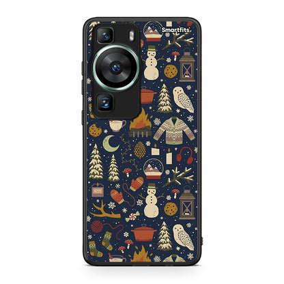 Θήκη Huawei P60 Christmas Elements από τη Smartfits με σχέδιο στο πίσω μέρος και μαύρο περίβλημα | Huawei P60 Christmas Elements Case with Colorful Back and Black Bezels