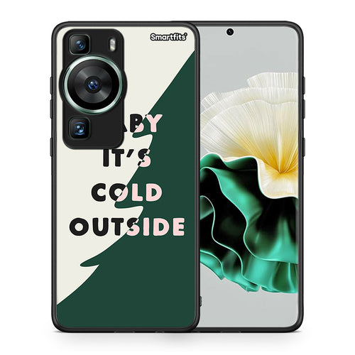 Θήκη Huawei P60 Cold Outside από τη Smartfits με σχέδιο στο πίσω μέρος και μαύρο περίβλημα | Huawei P60 Cold Outside Case with Colorful Back and Black Bezels