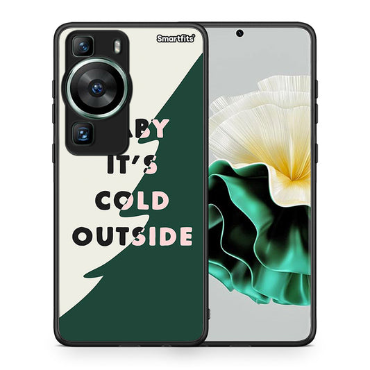 Θήκη Huawei P60 Cold Outside από τη Smartfits με σχέδιο στο πίσω μέρος και μαύρο περίβλημα | Huawei P60 Cold Outside Case with Colorful Back and Black Bezels