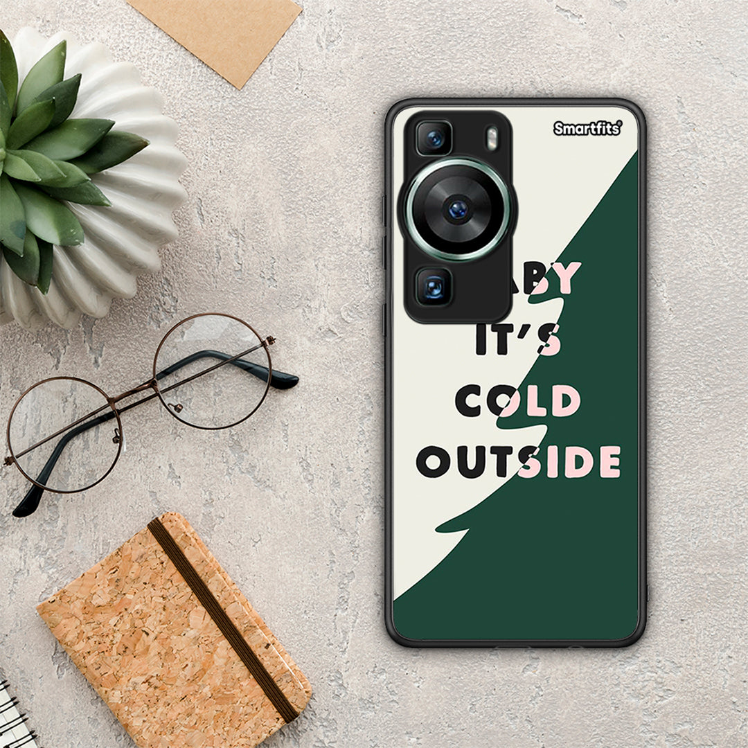Θήκη Huawei P60 Cold Outside από τη Smartfits με σχέδιο στο πίσω μέρος και μαύρο περίβλημα | Huawei P60 Cold Outside Case with Colorful Back and Black Bezels