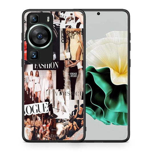 Θήκη Huawei P60 Collage Fashion από τη Smartfits με σχέδιο στο πίσω μέρος και μαύρο περίβλημα | Huawei P60 Collage Fashion Case with Colorful Back and Black Bezels