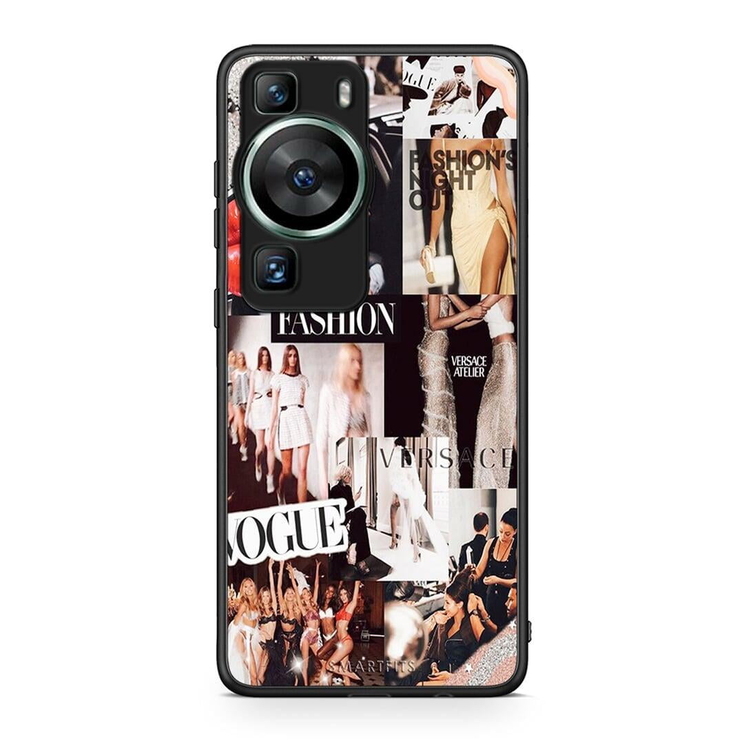 Θήκη Huawei P60 Collage Fashion από τη Smartfits με σχέδιο στο πίσω μέρος και μαύρο περίβλημα | Huawei P60 Collage Fashion Case with Colorful Back and Black Bezels
