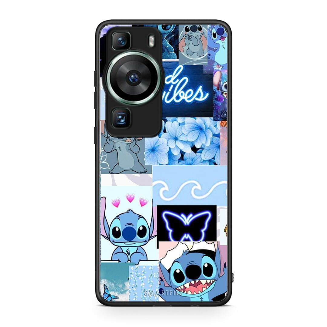 Θήκη Huawei P60 Collage Good Vibes από τη Smartfits με σχέδιο στο πίσω μέρος και μαύρο περίβλημα | Huawei P60 Collage Good Vibes Case with Colorful Back and Black Bezels