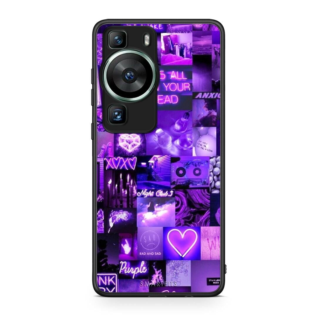 Θήκη Huawei P60 Collage Stay Wild από τη Smartfits με σχέδιο στο πίσω μέρος και μαύρο περίβλημα | Huawei P60 Collage Stay Wild Case with Colorful Back and Black Bezels