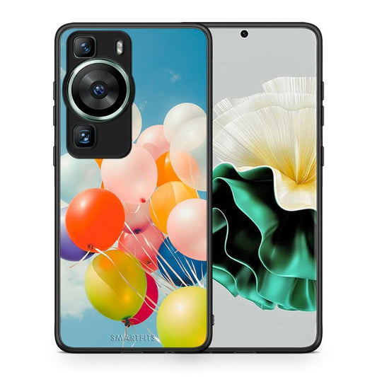 Θήκη Huawei P60 Colorful Balloons από τη Smartfits με σχέδιο στο πίσω μέρος και μαύρο περίβλημα | Huawei P60 Colorful Balloons Case with Colorful Back and Black Bezels