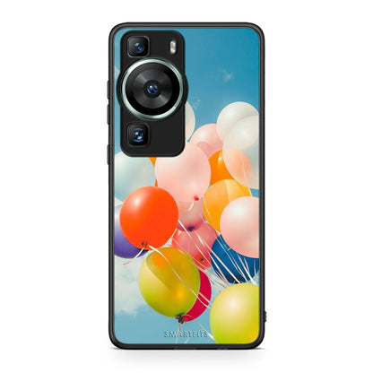 Θήκη Huawei P60 Colorful Balloons από τη Smartfits με σχέδιο στο πίσω μέρος και μαύρο περίβλημα | Huawei P60 Colorful Balloons Case with Colorful Back and Black Bezels