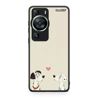 Θήκη Huawei P60 Dalmatians Love από τη Smartfits με σχέδιο στο πίσω μέρος και μαύρο περίβλημα | Huawei P60 Dalmatians Love Case with Colorful Back and Black Bezels