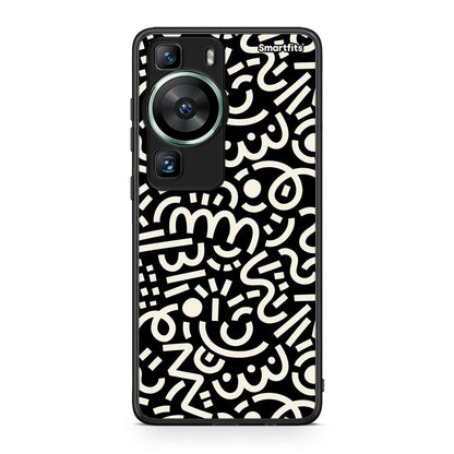Θήκη Huawei P60 Doodle Art από τη Smartfits με σχέδιο στο πίσω μέρος και μαύρο περίβλημα | Huawei P60 Doodle Art Case with Colorful Back and Black Bezels