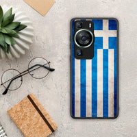 Thumbnail for Θήκη Huawei P60 Flag Greek από τη Smartfits με σχέδιο στο πίσω μέρος και μαύρο περίβλημα | Huawei P60 Flag Greek Case with Colorful Back and Black Bezels