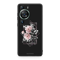 Thumbnail for Θήκη Huawei P60 Flower Frame από τη Smartfits με σχέδιο στο πίσω μέρος και μαύρο περίβλημα | Huawei P60 Flower Frame Case with Colorful Back and Black Bezels