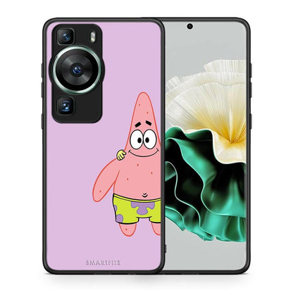 Θήκη Huawei P60 Friends Patrick από τη Smartfits με σχέδιο στο πίσω μέρος και μαύρο περίβλημα | Huawei P60 Friends Patrick Case with Colorful Back and Black Bezels