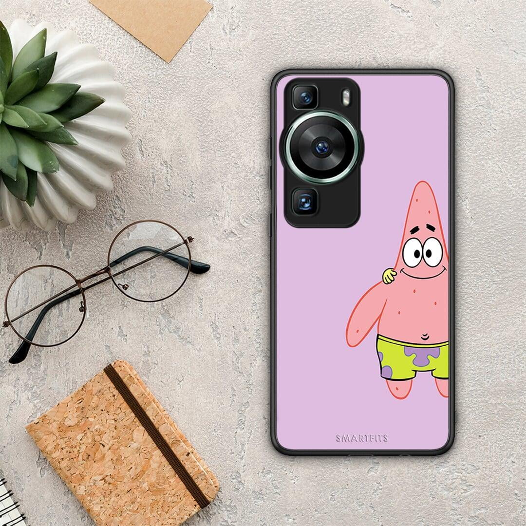Θήκη Huawei P60 Friends Patrick από τη Smartfits με σχέδιο στο πίσω μέρος και μαύρο περίβλημα | Huawei P60 Friends Patrick Case with Colorful Back and Black Bezels