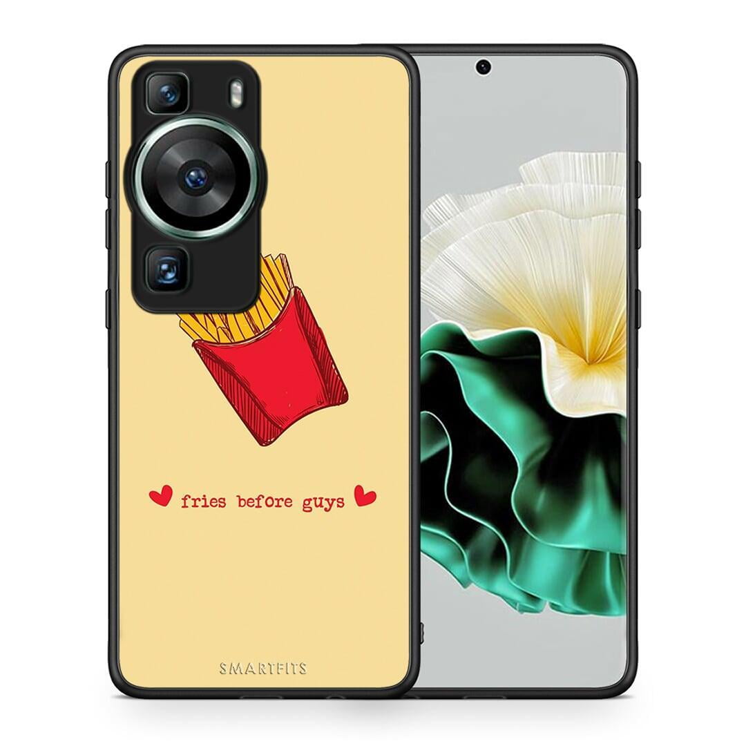 Θήκη Huawei P60 Fries Before Guys από τη Smartfits με σχέδιο στο πίσω μέρος και μαύρο περίβλημα | Huawei P60 Fries Before Guys Case with Colorful Back and Black Bezels