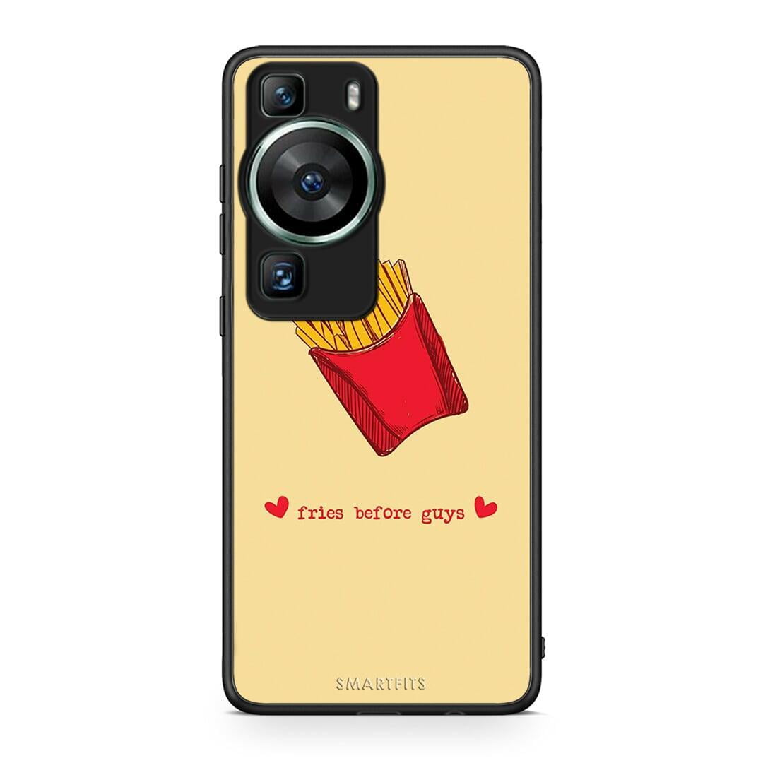 Θήκη Huawei P60 Fries Before Guys από τη Smartfits με σχέδιο στο πίσω μέρος και μαύρο περίβλημα | Huawei P60 Fries Before Guys Case with Colorful Back and Black Bezels