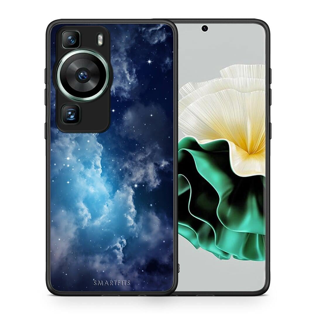 Θήκη Huawei P60 Galactic Blue Sky από τη Smartfits με σχέδιο στο πίσω μέρος και μαύρο περίβλημα | Huawei P60 Galactic Blue Sky Case with Colorful Back and Black Bezels