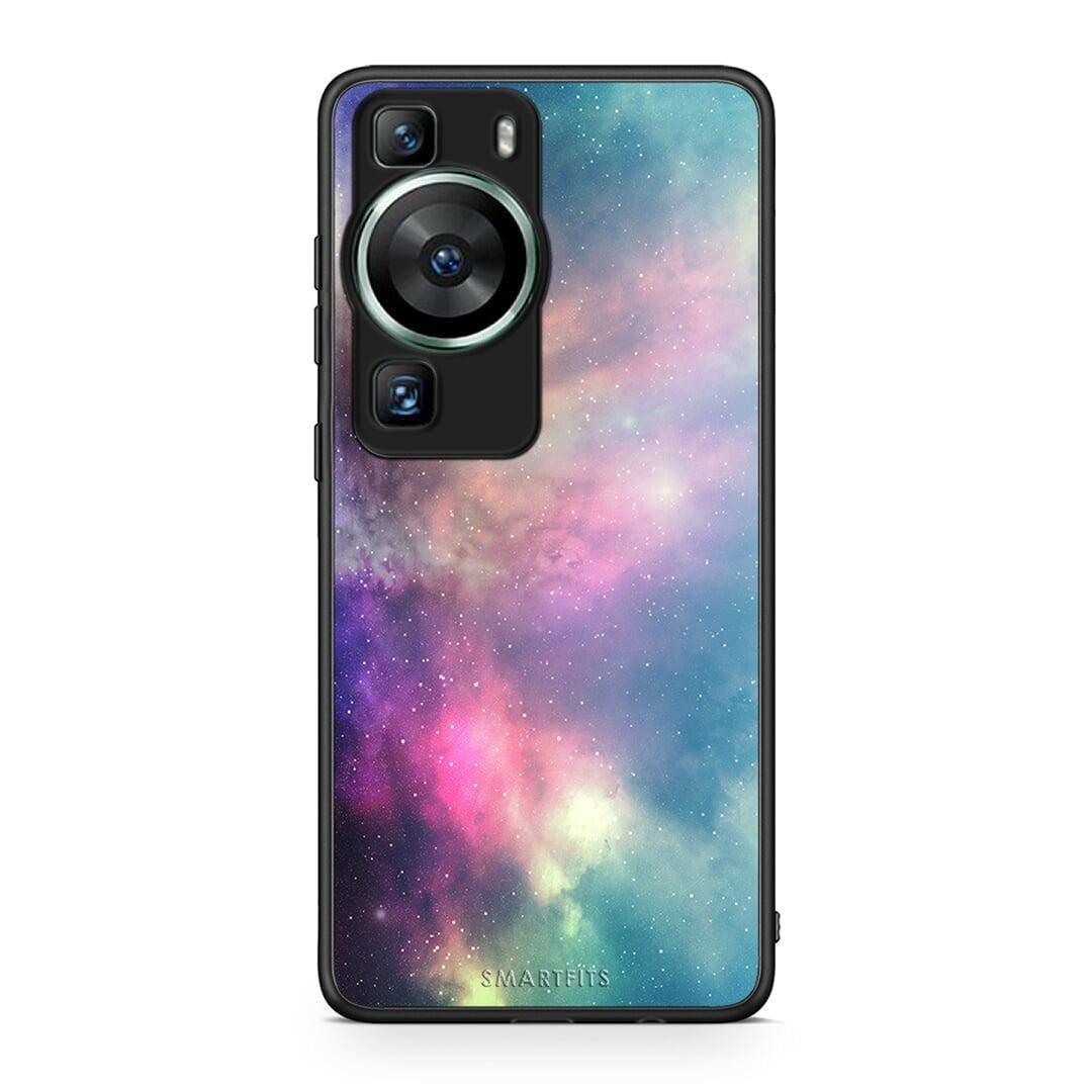 Θήκη Huawei P60 Galactic Rainbow από τη Smartfits με σχέδιο στο πίσω μέρος και μαύρο περίβλημα | Huawei P60 Galactic Rainbow Case with Colorful Back and Black Bezels