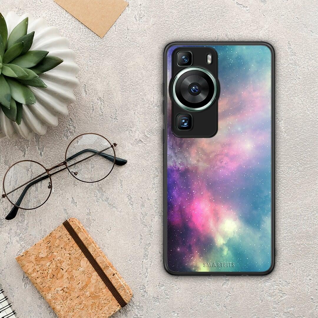 Θήκη Huawei P60 Galactic Rainbow από τη Smartfits με σχέδιο στο πίσω μέρος και μαύρο περίβλημα | Huawei P60 Galactic Rainbow Case with Colorful Back and Black Bezels