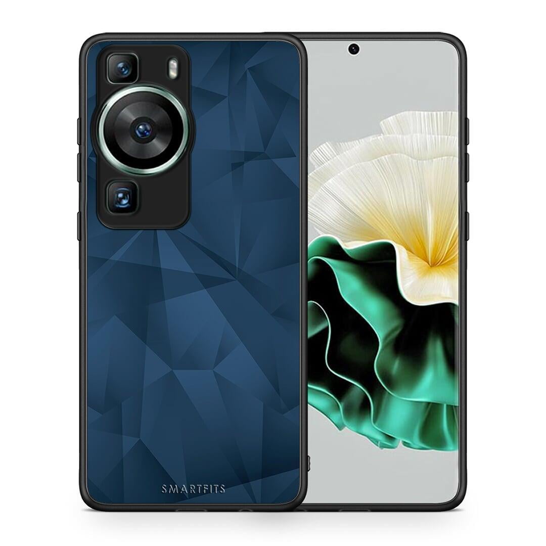 Θήκη Huawei P60 Geometric Blue Abstract από τη Smartfits με σχέδιο στο πίσω μέρος και μαύρο περίβλημα | Huawei P60 Geometric Blue Abstract Case with Colorful Back and Black Bezels