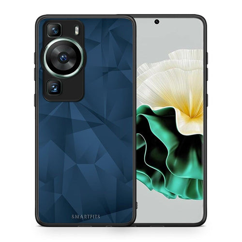 Θήκη Huawei P60 Geometric Blue Abstract από τη Smartfits με σχέδιο στο πίσω μέρος και μαύρο περίβλημα | Huawei P60 Geometric Blue Abstract Case with Colorful Back and Black Bezels